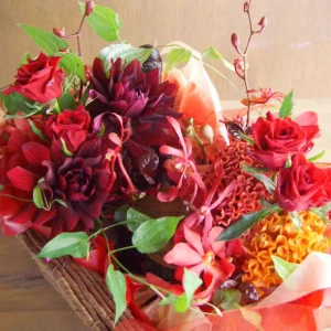 還暦祝い 誕生日祝い[ワイン 生花 ギフト]ドンペリとお花のプレミアムセット(赤)